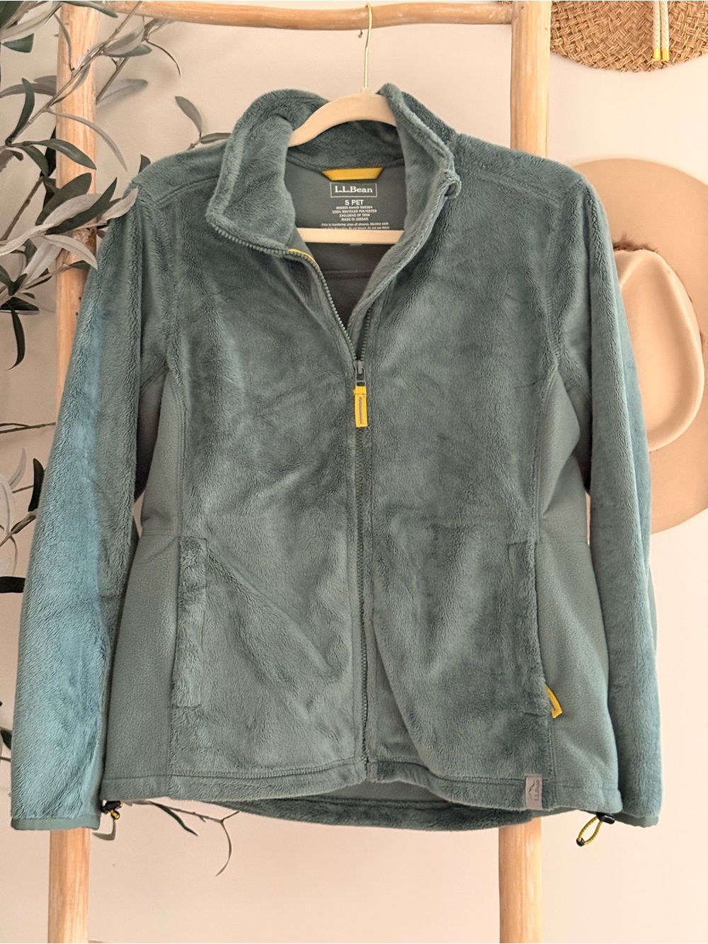L.L. Bean Women's Teddy Jacket in Teal Green